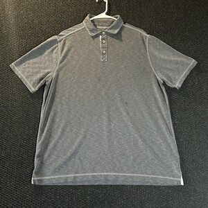 Johnston & Murphy 3 Button Up Gray Polo Casual Shirt Men's Size XL